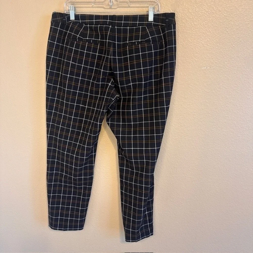 Express Women's Black Plaid Columnist Ankle Low Rise Dress Pants Career 14R